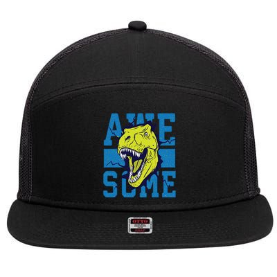 Awesome Dinosaur Cute 7 Panel Mesh Trucker Snapback Hat