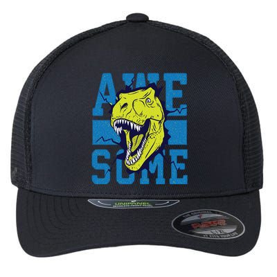 Awesome Dinosaur Cute Flexfit Unipanel Trucker Cap