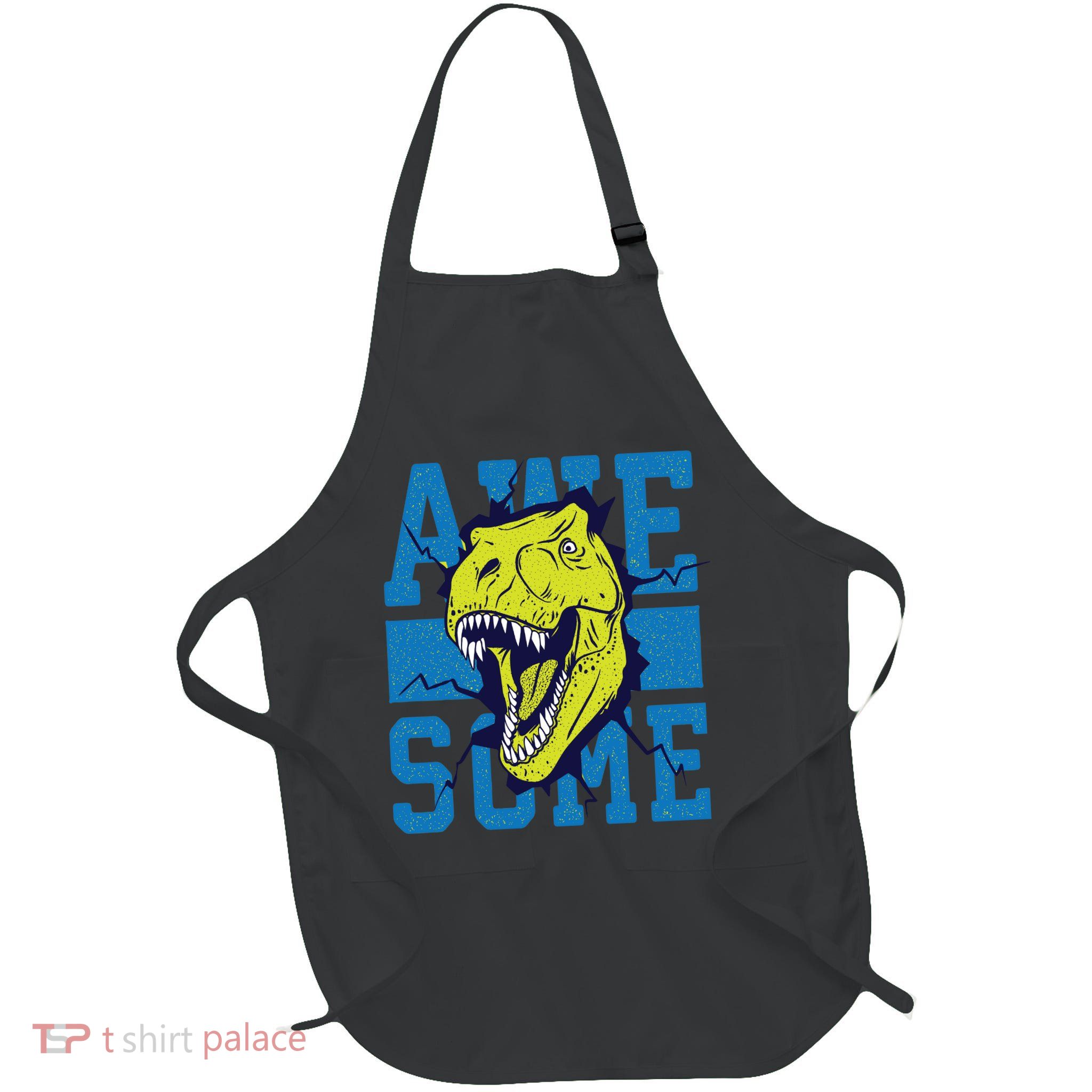 Awesome Dinosaur Cute Full-Length Apron With Pockets
