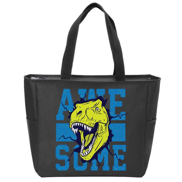 Awesome Dinosaur Cute Zip Tote Bag