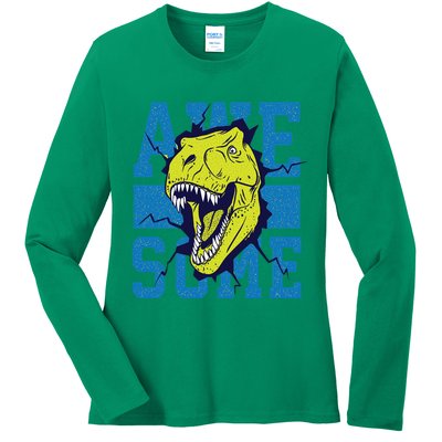 Awesome Dinosaur Cute Ladies Long Sleeve Shirt