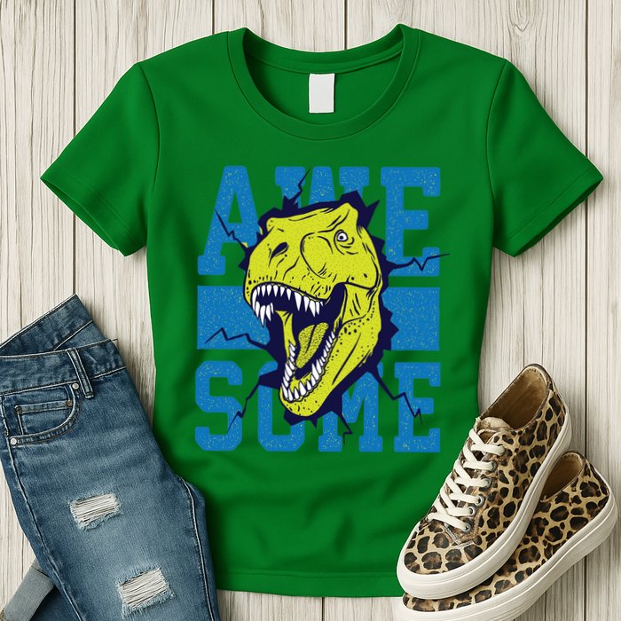Awesome Dinosaur Cute Womens T-Shirt