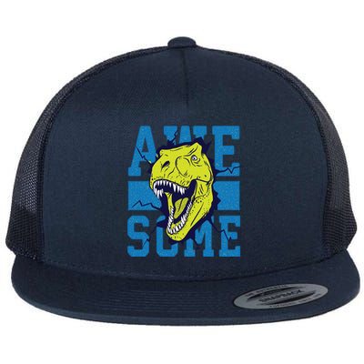 Awesome Dinosaur Cute Flat Bill Trucker Hat