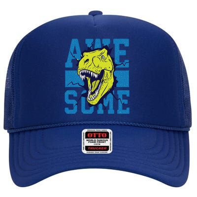 Awesome Dinosaur Cute High Crown Mesh Back Trucker Hat