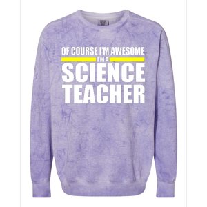 Awesome Science Teacher Colorblast Crewneck Sweatshirt