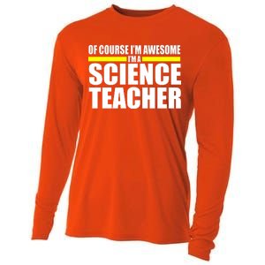 Awesome Science Teacher Cooling Performance Long Sleeve Crew