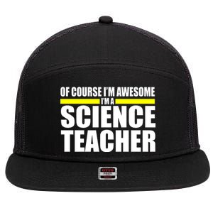 Awesome Science Teacher 7 Panel Mesh Trucker Snapback Hat