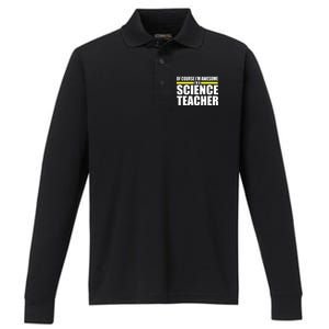 Awesome Science Teacher Performance Long Sleeve Polo