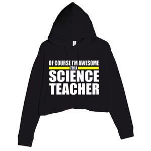 Awesome Science Teacher Crop Fleece Hoodie