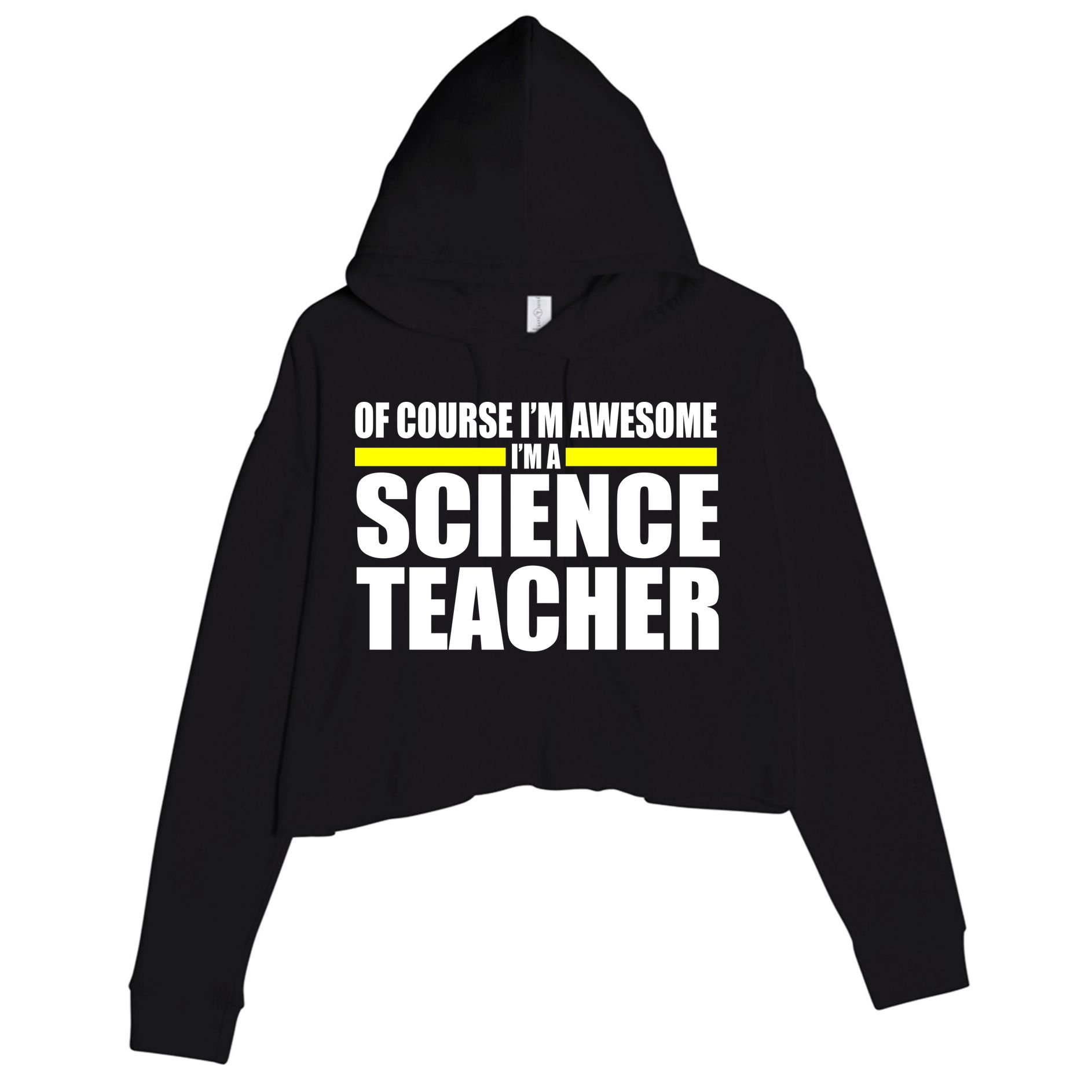 Awesome Science Teacher Crop Fleece Hoodie