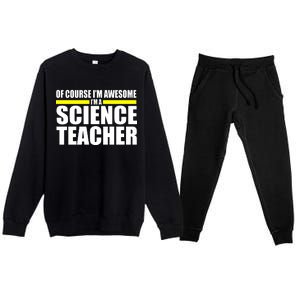 Awesome Science Teacher Premium Crewneck Sweatsuit Set