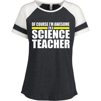 Awesome Science Teacher Enza Ladies Jersey Colorblock Tee