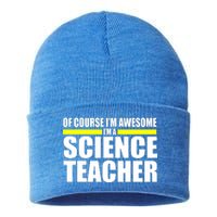 Awesome Science Teacher Sustainable Knit Beanie