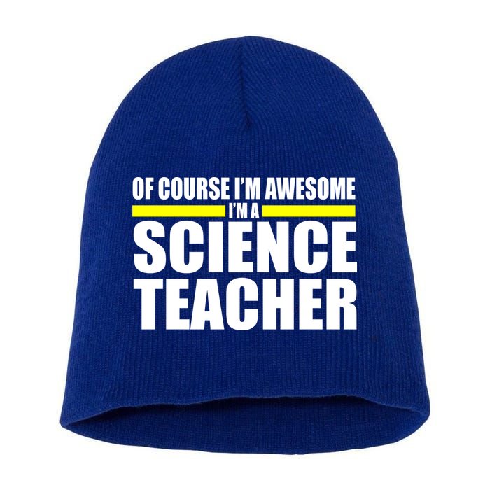 Awesome Science Teacher Short Acrylic Beanie