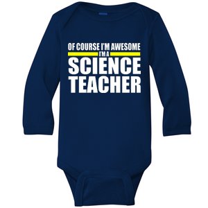 Awesome Science Teacher Baby Long Sleeve Bodysuit