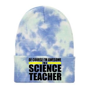 Awesome Science Teacher Tie Dye 12in Knit Beanie