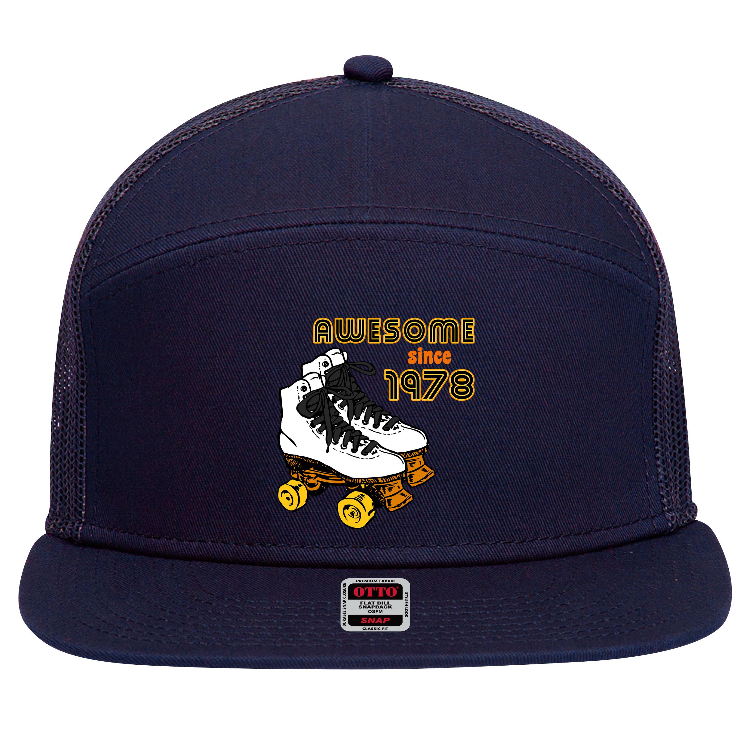 Awesome Since 1978 7 Panel Mesh Trucker Snapback Hat