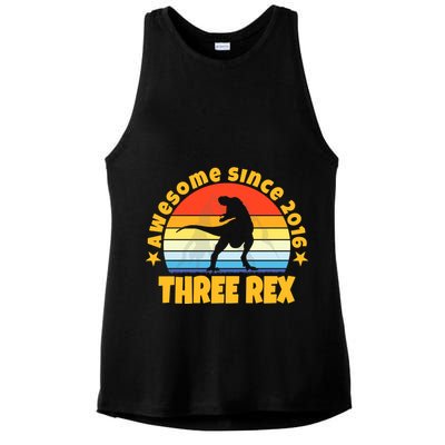 Awesome Since 2016 Three Rex Ladies PosiCharge Tri-Blend Wicking Tank