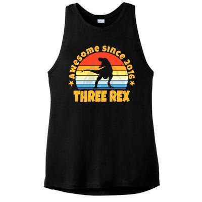 Awesome Since 2016 Three Rex Ladies PosiCharge Tri-Blend Wicking Tank