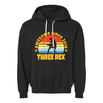 Awesome Since 2016 Three Rex Garment-Dyed Fleece Hoodie