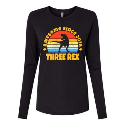 Awesome Since 2016 Three Rex Womens Cotton Relaxed Long Sleeve T-Shirt