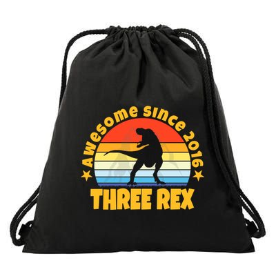 Awesome Since 2016 Three Rex Drawstring Bag