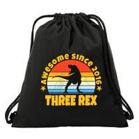 Awesome Since 2016 Three Rex Drawstring Bag