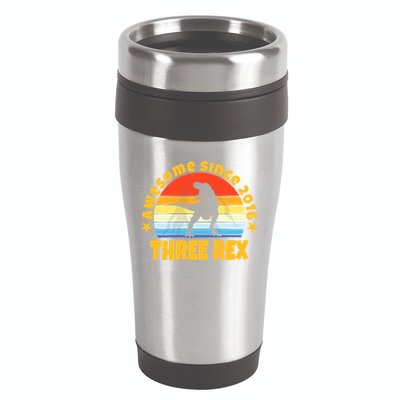 Awesome Since 2016 Three Rex 16oz Travel Tumbler