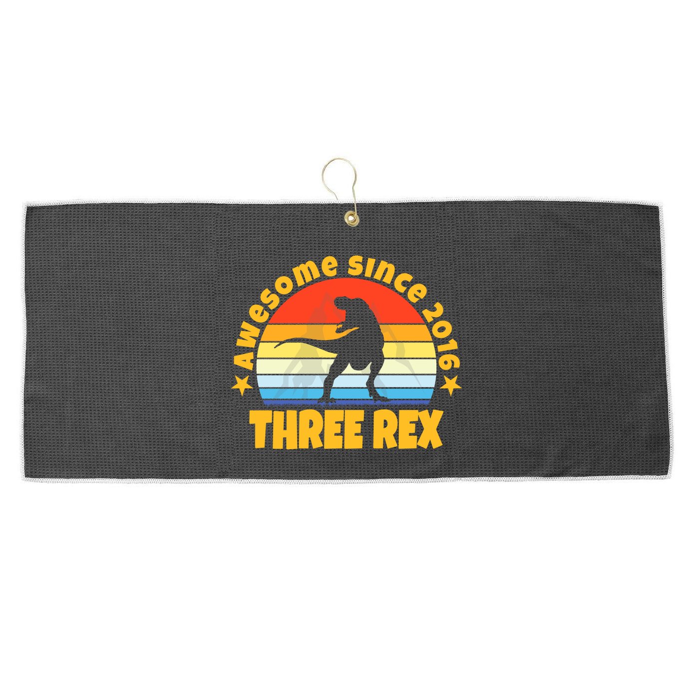 Awesome Since 2016 Three Rex Large Microfiber Waffle Golf Towel