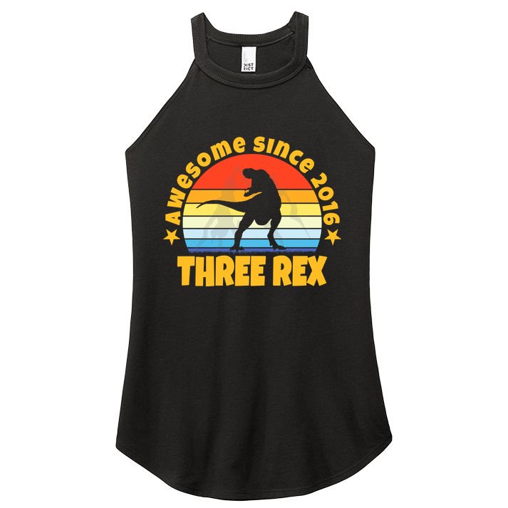 Awesome Since 2016 Three Rex Women's Perfect Tri Rocker Tank