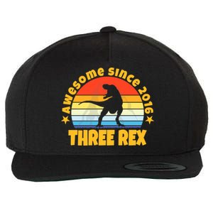 Awesome Since 2016 Three Rex Wool Snapback Cap