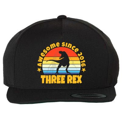Awesome Since 2016 Three Rex Wool Snapback Cap