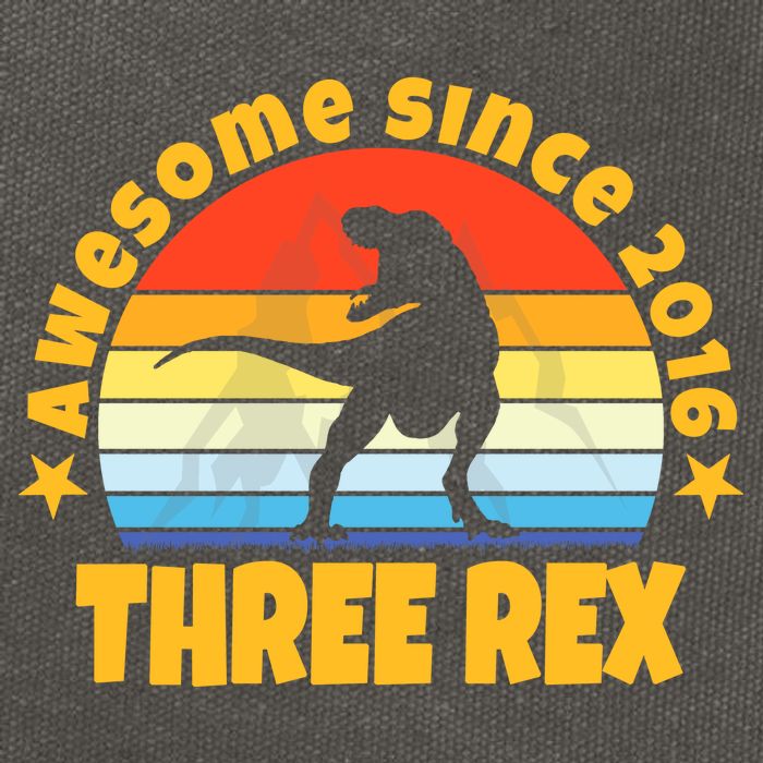 Awesome Since 2016 Three Rex Cotton Canvas Backpack
