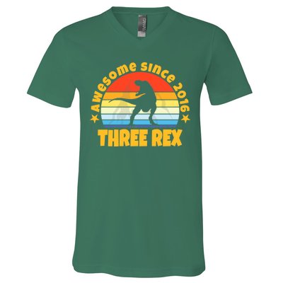 Awesome Since 2016 Three Rex V-Neck T-Shirt