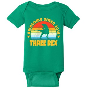 Awesome Since 2016 Three Rex Baby Bodysuit