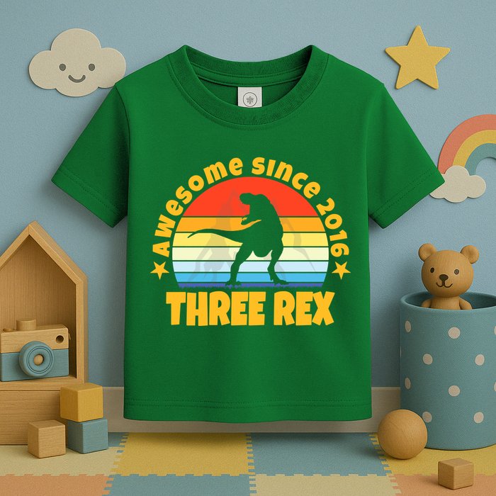 Awesome Since 2016 Three Rex Toddler T-Shirt