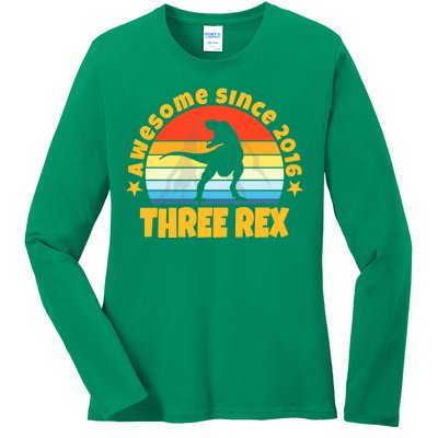 Awesome Since 2016 Three Rex Ladies Long Sleeve Shirt