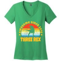 Awesome Since 2016 Three Rex Women's V-Neck T-Shirt