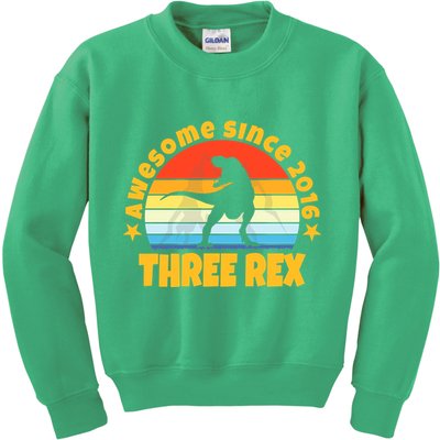 Awesome Since 2016 Three Rex Kids Sweatshirt
