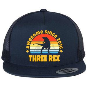 Awesome Since 2016 Three Rex Flat Bill Trucker Hat