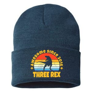 Awesome Since 2016 Three Rex Sustainable Knit Beanie