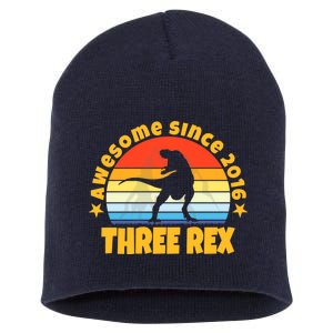 Awesome Since 2016 Three Rex Short Acrylic Beanie