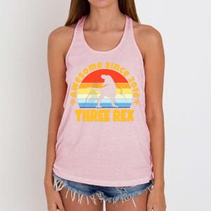 Awesome Since 2016 Three Rex Women's Knotted Racerback Tank