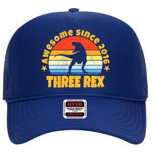 Awesome Since 2016 Three Rex High Crown Mesh Back Trucker Hat