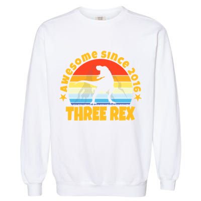 Awesome Since 2016 Three Rex Garment-Dyed Sweatshirt