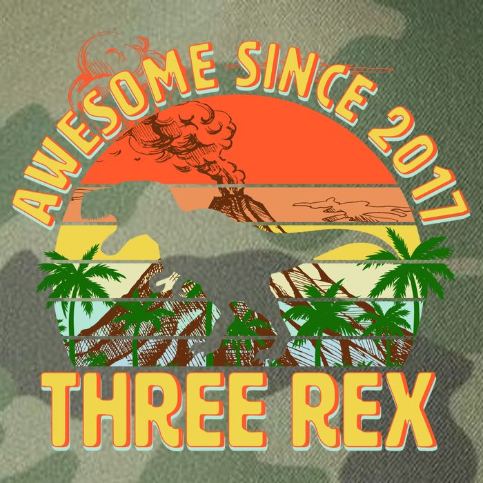 Awesome Since 2017 Tree Rex 3rd Birthday Legacy Tie Dye Trucker Hat