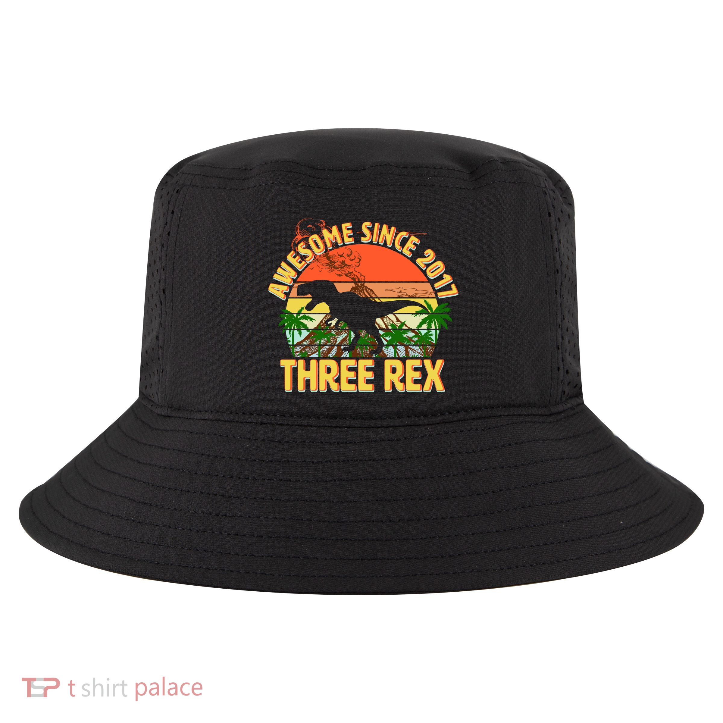 Awesome Since 2017 Tree Rex 3rd Birthday Cool Comfort Performance Bucket Hat