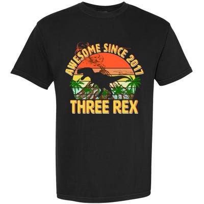 Awesome Since 2017 Tree Rex 3rd Birthday Garment-Dyed Heavyweight T-Shirt