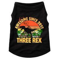 Awesome Since 2017 Tree Rex 3rd Birthday Doggie Tank