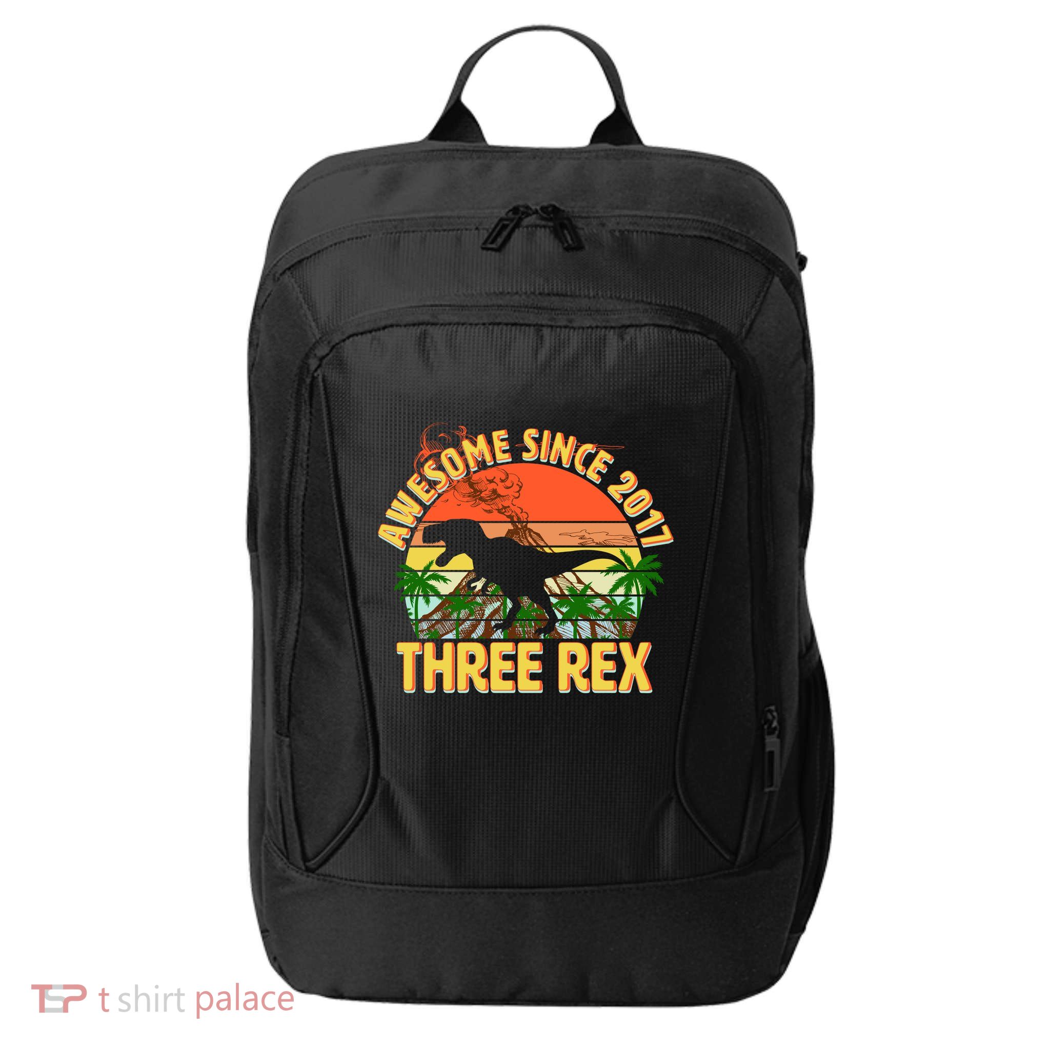 Awesome Since 2017 Tree Rex 3rd Birthday City Backpack